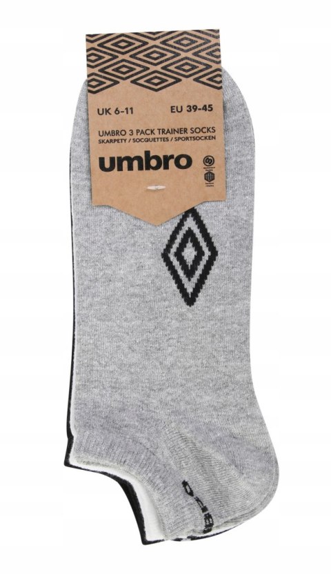 Skarpety bawełniane STOPKI 3-PAK sportowe UMBRO SNEAKER - 43-46