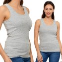 Top damski podkoszulka na RAMIĄCZKACH bokserka gładka dopasowana MORAJ 4XL