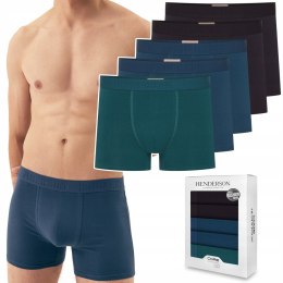 Bokserki męskie DŁUGIE 5-PAK majtki bawełniane HENDERSON 42705 SOLID - L