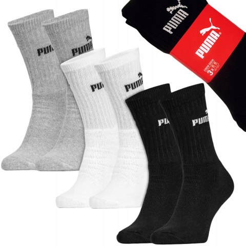 Skarpety długie sportowe 3-PAK mix PUMA CREW SOCK - 35-38