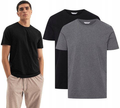T-SHIRT męski ZESTAW 2-PAK koszulka bawełniana HENDERSON MOVE - L