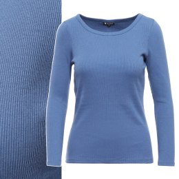 Bluzka damska prążkowana SWETEREK z bawełny z okrągłym dekoltem MORAJ - XXL