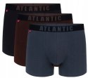 Bokserki męskie 3-PAK dopasowane szorty ATLANTIC 3MH-011 - M
