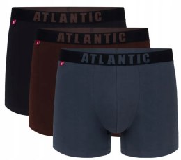 Bokserki męskie 3-PAK dopasowane szorty ATLANTIC 3MH-011 - M