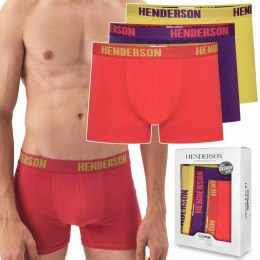 Bokserki męskie DŁUGIE 3-PAK szorty bawełniane HENDERSON 42628 STAR - XXL