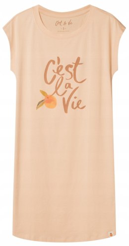 Koszula nocna damska 100% BAWEŁNA krótki rękaw HENDERSON NARANJA - XXL