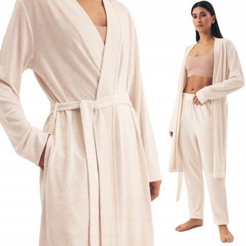 Szlafrok damski wiązany w pasie długi HENDERSON BOAR - XL/XXL