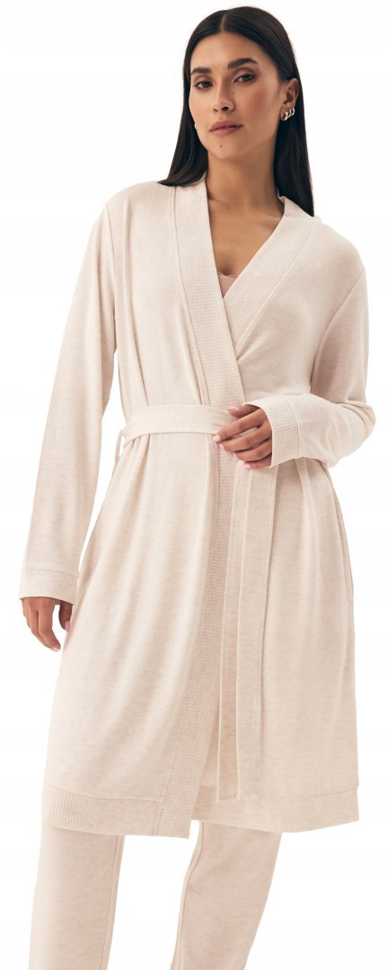 Szlafrok damski wiązany w pasie długi HENDERSON BOAR - L