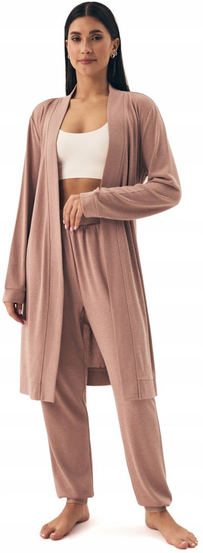 Szlafrok damski wiązany w pasie długi HENDERSON BOAR - S