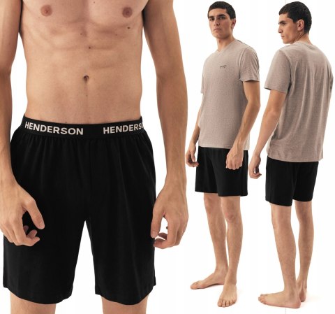 Szorty DRESOWE męskie luźne SPODENKI do spania czarne HENDERSON SELECT - M