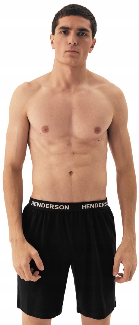 Szorty DRESOWE męskie luźne SPODENKI do spania czarne HENDERSON SELECT - M