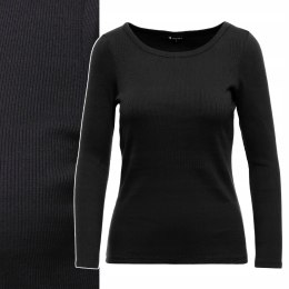 Bluzka damska prążkowana SWETEREK z bawełny z okrągłym dekoltem MORAJ - 3XL