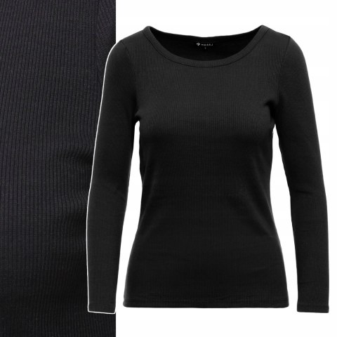 Bluzka damska prążkowana SWETEREK z bawełny z okrągłym dekoltem MORAJ - 3XL