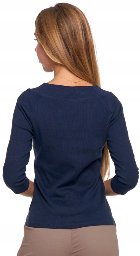Bluzka damska prążkowana SWETEREK z dekoltem w serek z bawełny MORAJ - 3XL Bluzka damska prążkowana SWETEREK z dekoltem w serek z bawełny MORAJ - 3XL