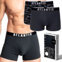 Bokserki męskie bawełniane 2 PARY długie nogawki ATLANTIC 2MH-1177 - XL