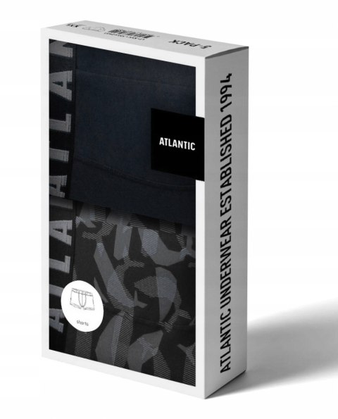 Bokserki męskie bawełniane 2 PARY długie nogawki ATLANTIC 2MH-1177 - XL