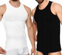Podkoszulek bawełniany 2-PAK PODKOSZULKA MĘSKA w prążek - 3XL