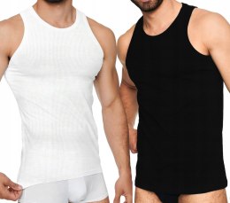 Podkoszulek bawełniany 2-PAK PODKOSZULKA MĘSKA w prążek - 3XL