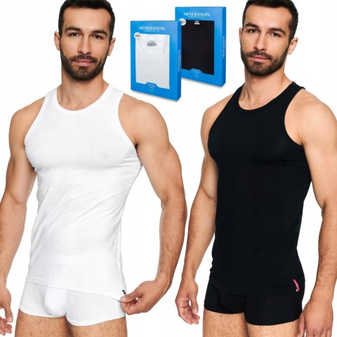 Podkoszulek męski bawełniany TANK TOP 2-PAK HENDERSON 1480 - XXL