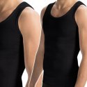 Podkoszulek na ramiączkach PODKOSZULKA MĘSKA w prążki 100% BAWEŁNA - 3XL