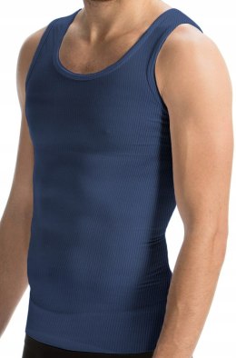 Podkoszulek na ramiączkach PODKOSZULKA MĘSKA w prążki 100% BAWEŁNA - XL