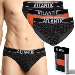Slipy męskie BAWEŁNIANE 3 PARY dopasowane ATLANTIC 3MP-151 - XL