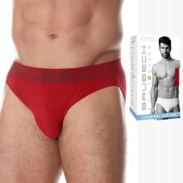 Slipy męskie bezszwowe bawełniane majtki BRUBECK BE0029M czerwony - XXL