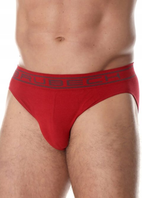 Slipy męskie bezszwowe bawełniane majtki BRUBECK BE0029M czerwony - M