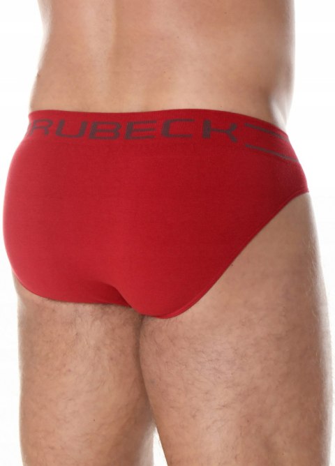 Slipy męskie bezszwowe bawełniane majtki BRUBECK BE0029M czerwony - M