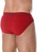 Slipy męskie bezszwowe bawełniane majtki BRUBECK BE0029M czerwony - S