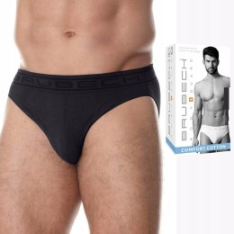 Slipy męskie bezszwowe bawełniane majtki BRUBECK BE0029M grafitowy - XXL