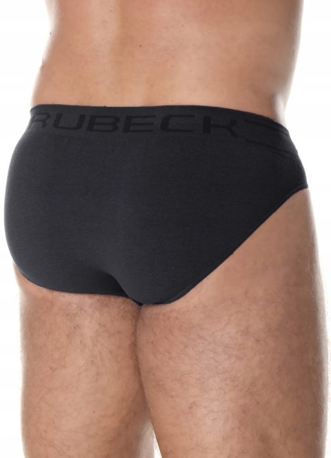 Slipy męskie bezszwowe bawełniane majtki BRUBECK BE0029M grafitowy - M