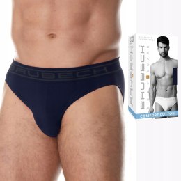 Slipy męskie bezszwowe bawełniane majtki BRUBECK BE0029M granatowy - L