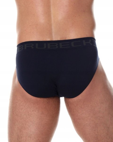 Slipy męskie bezszwowe bawełniane majtki BRUBECK BE0029M granatowy - S
