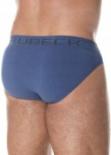 Slipy męskie bezszwowe bawełniane majtki BRUBECK BE0029M niebieski - XXL