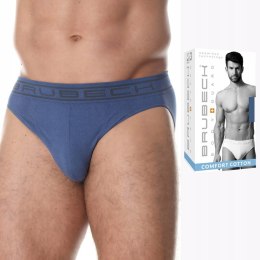 Slipy męskie bezszwowe bawełniane majtki BRUBECK BE0029M niebieski - S
