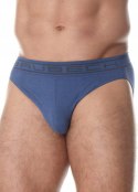 Slipy męskie bezszwowe bawełniane majtki BRUBECK BE0029M niebieski - S