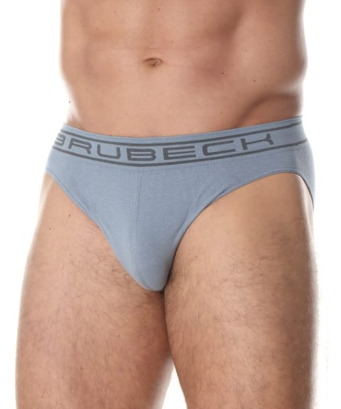 Slipy męskie bezszwowe bawełniane majtki BRUBECK BE0029M stalowy - M