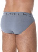 Slipy męskie bezszwowe bawełniane majtki BRUBECK BE0029M stalowy - M