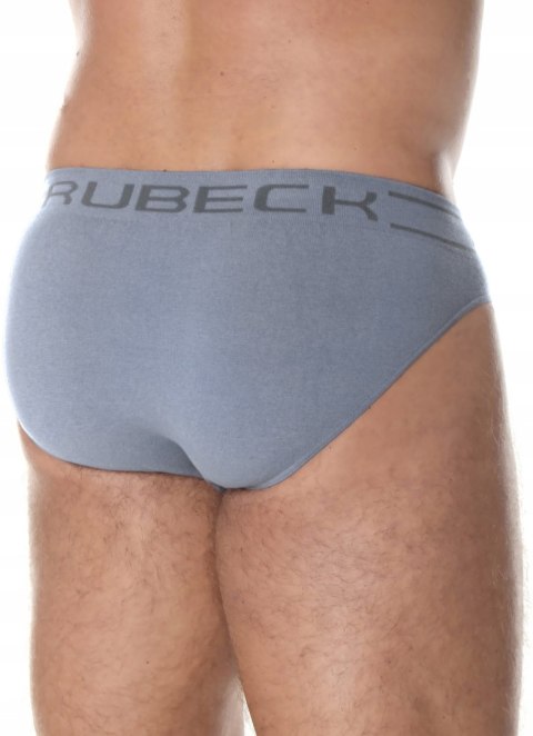 Slipy męskie bezszwowe bawełniane majtki BRUBECK BE0029M stalowy - S