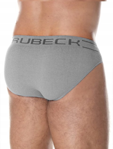 Slipy męskie bezszwowe bawełniane majtki BRUBECK BE0029M szary - XL