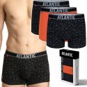 Bokserki męskie BAWEŁNIANE 3 PARY dopasowane ATLANTIC 3MH-173 - XL