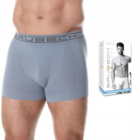 Bokserki męskie bezszwowe BRUBECK BX1005M stalowy - XL Bokserki męskie bezszwowe BRUBECK BX1005M stalowy - XL