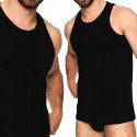 Podkoszulek bawełniany PODKOSZULKA MĘSKA w prążek - 3XL