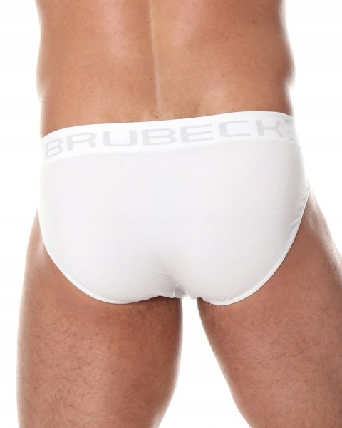 Slipy męskie bezszwowe bawełniane majtki BRUBECK BE0029M biały - XXL