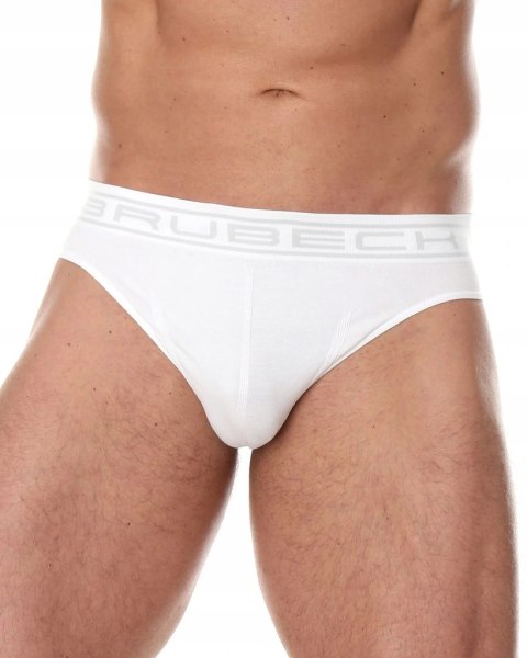 Slipy męskie bezszwowe bawełniane majtki BRUBECK BE0029M biały - S