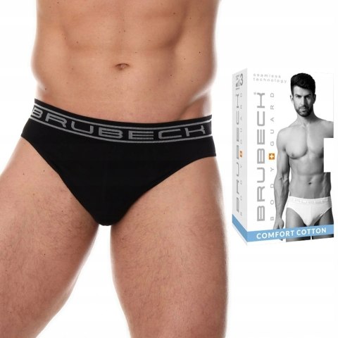 Slipy męskie bezszwowe bawełniane majtki BRUBECK BE0029M czarny - S