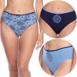 FIGI damskie BIKINI 3 PARY majtki bawełniane wzorzyste LAMA 122BI-56 - L