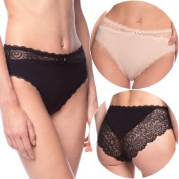 FIGI damskie BIKINI koronkowe 2 PARY MODAL majtki LAMA 1563BI - L