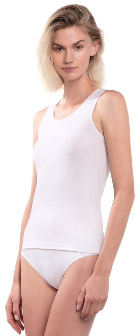 Podkoszulka damska na RAMIĄCZKACH BEZSZWOWA bawełniana LAMA 4005TT - XXL